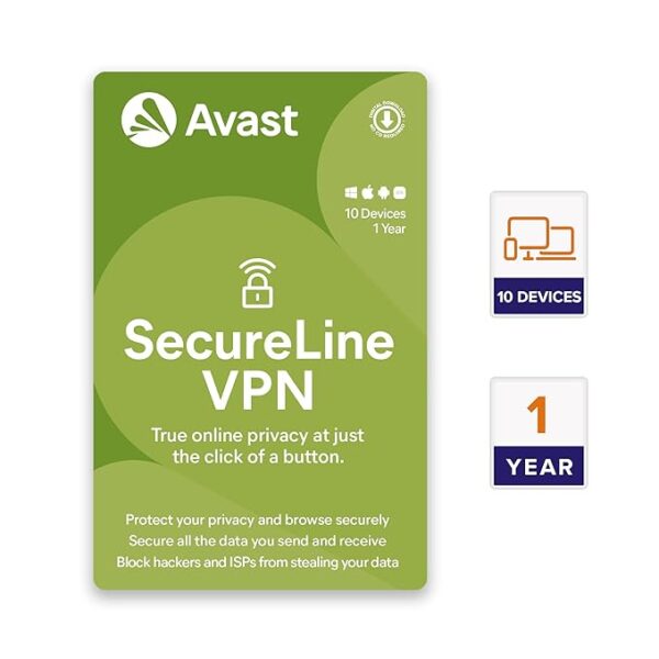 Avast Secure Line VPN Multi Device 10 Devices 1 Year