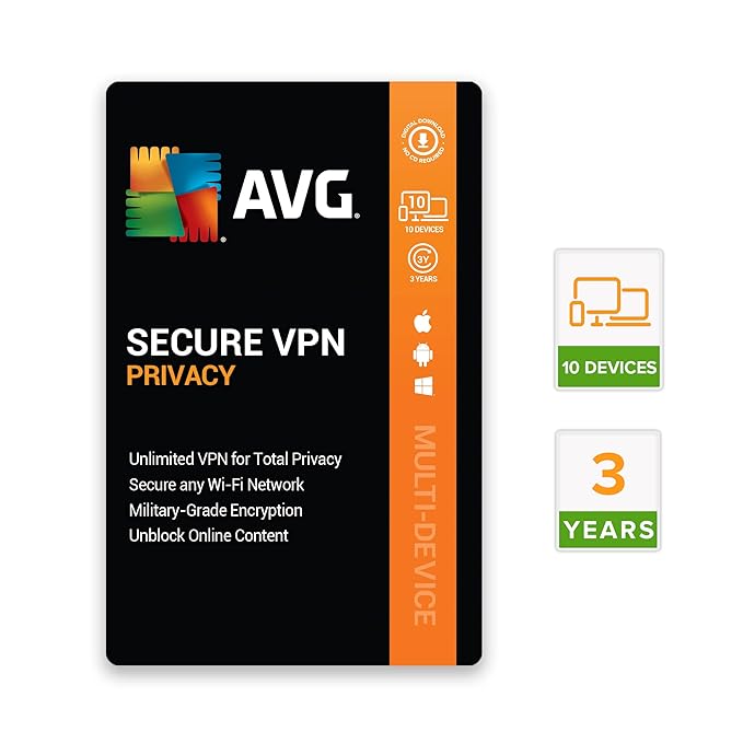 AVG Secure VPN 10 Devices 3 Years