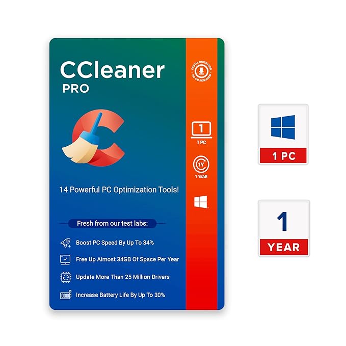 CCleaner Pro (Windows) 1 Device 1 Year