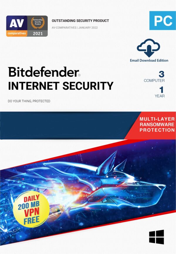 Bitdefender Internet Security 3 Users 1 Year Instant Email Delivery - Image 2