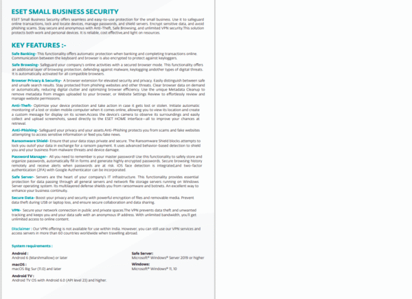 ESET Small Business Security 10 Users, 3 Year | Email Delivery - Image 2