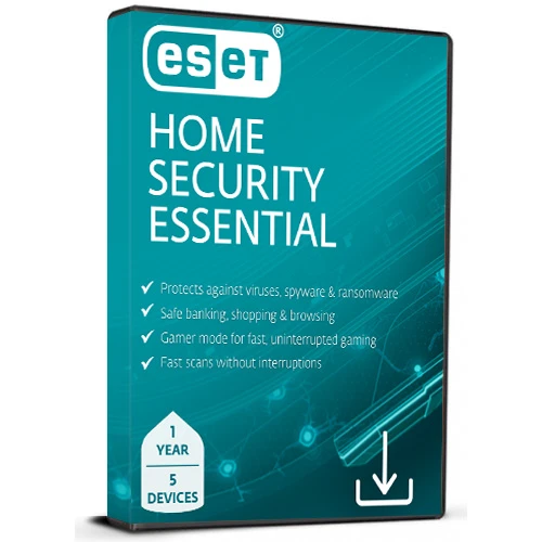 ESET Home Security Essential – 5 Users | 1 Year (SI Pack) | Windows | macOS | Android Instant Email Delivery