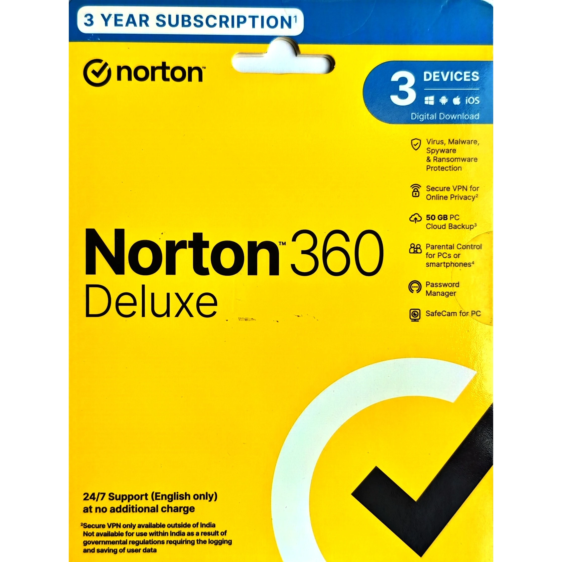 Norton 360 Deluxe – 3 Devices, 3 Years (Digital License)