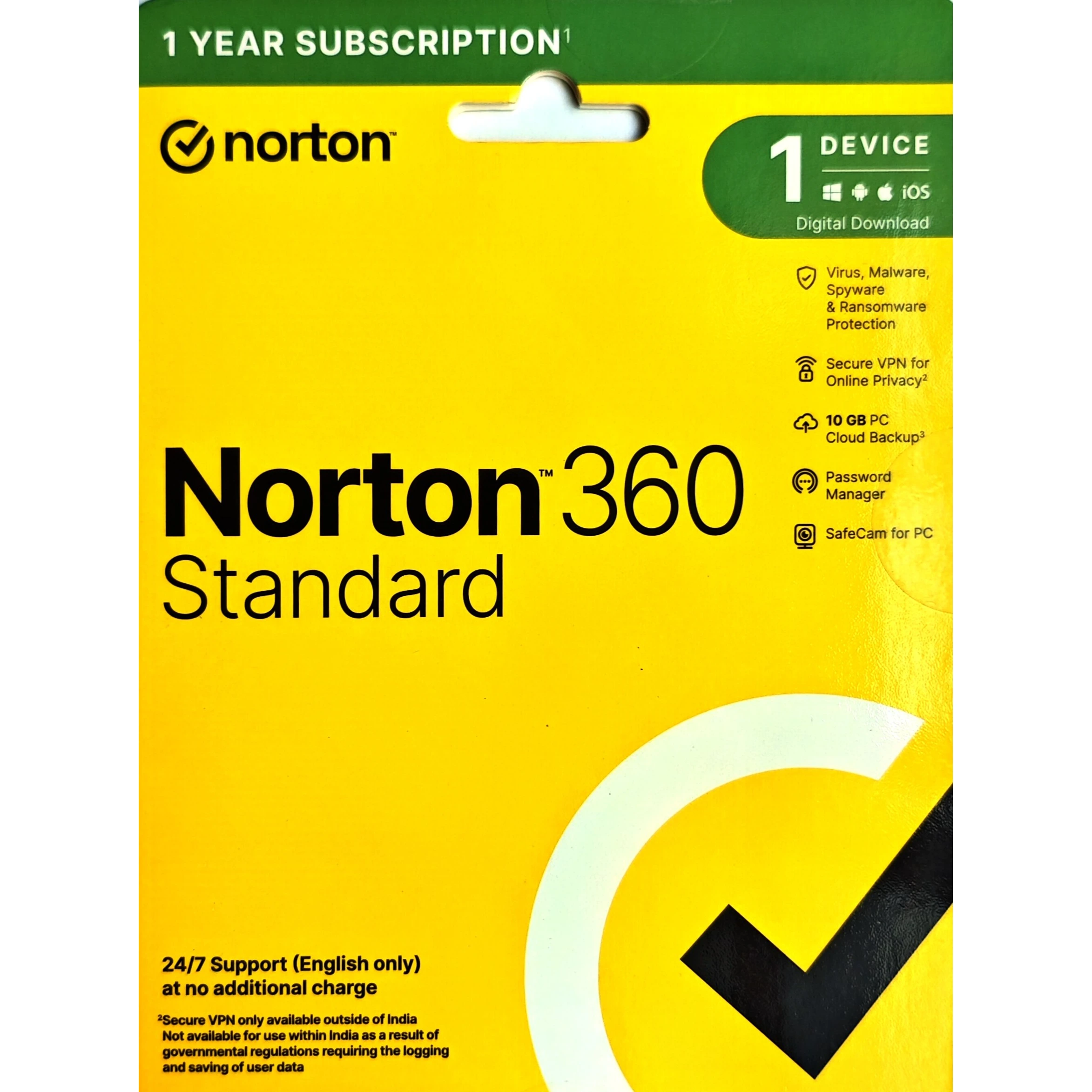 Norton 360 Standard 1 User, 1 Year | Fast Email Delivery