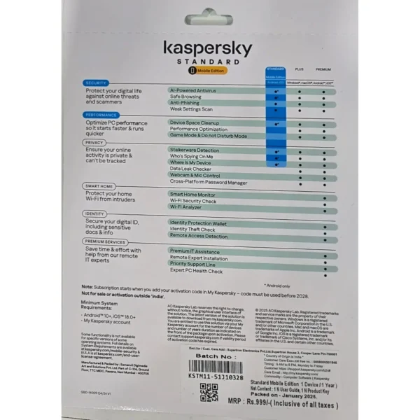 Kaspersky Standard Mobile Security – 1 Device, 1 Year (Digital License) | Antivirus, Anti-Theft & VPN for Android/iOS - Image 2