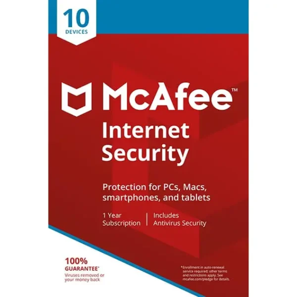 McAfee Internet Security 10 Devices, 1 Year latest version Email Delivery