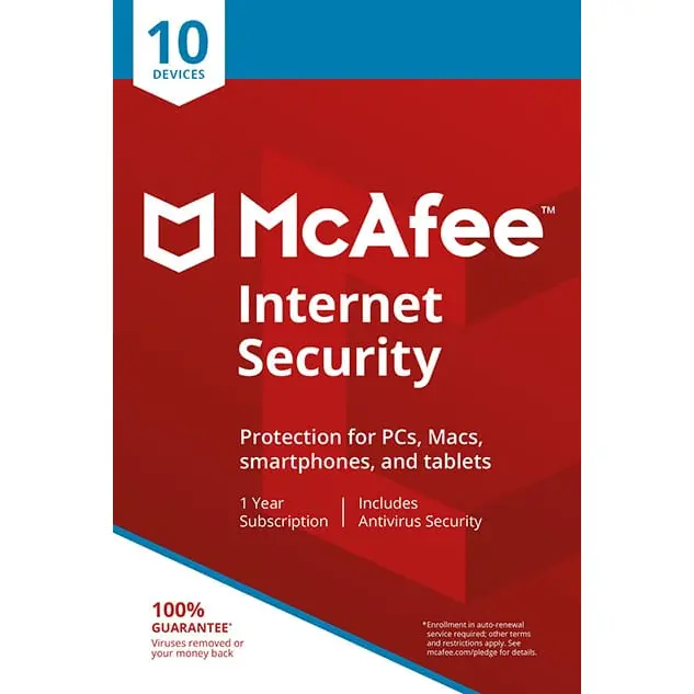 McAfee Internet Security 10 Devices, 1 Year latest version Email Delivery